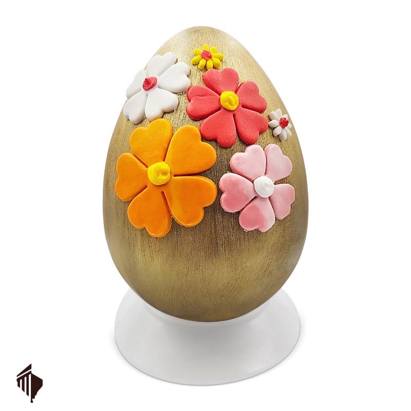 Σοκολατένιο Αυγό Χρυσό Flowers 500g e