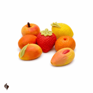 Φρουτάκια marzipan από αμυγδαλόπαστα σε σχήμα φρούτων (φράουλα, λεμόνι, μήλο, πορτοκάλι) Viral Φρούτα