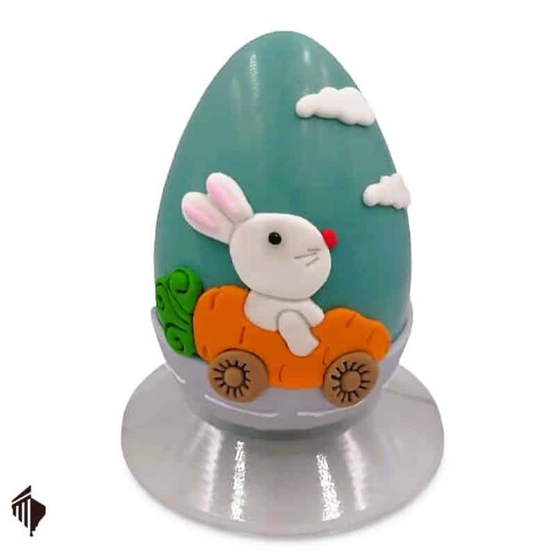Γαλάζιο Σοκολατένιο Αυγό Car Bunny
